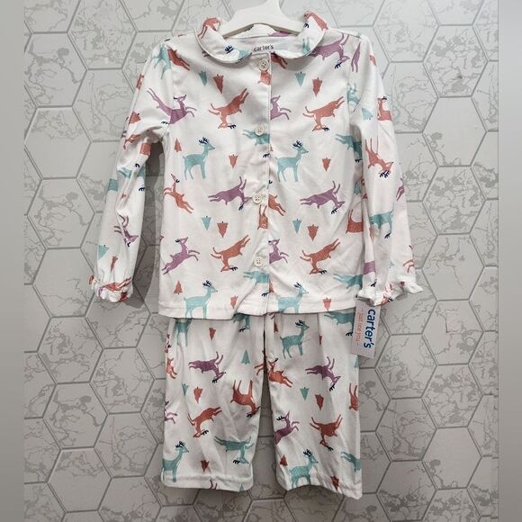 New Carter's Just One You Toddler Girls' 2pc Reindeer Pajama Set - Picture 1 of 5